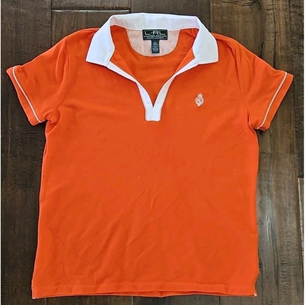 Womens Vintage Y2K L-RL Lauren Ralph Lauren Polo Shirt Short Sleeve Cotton L